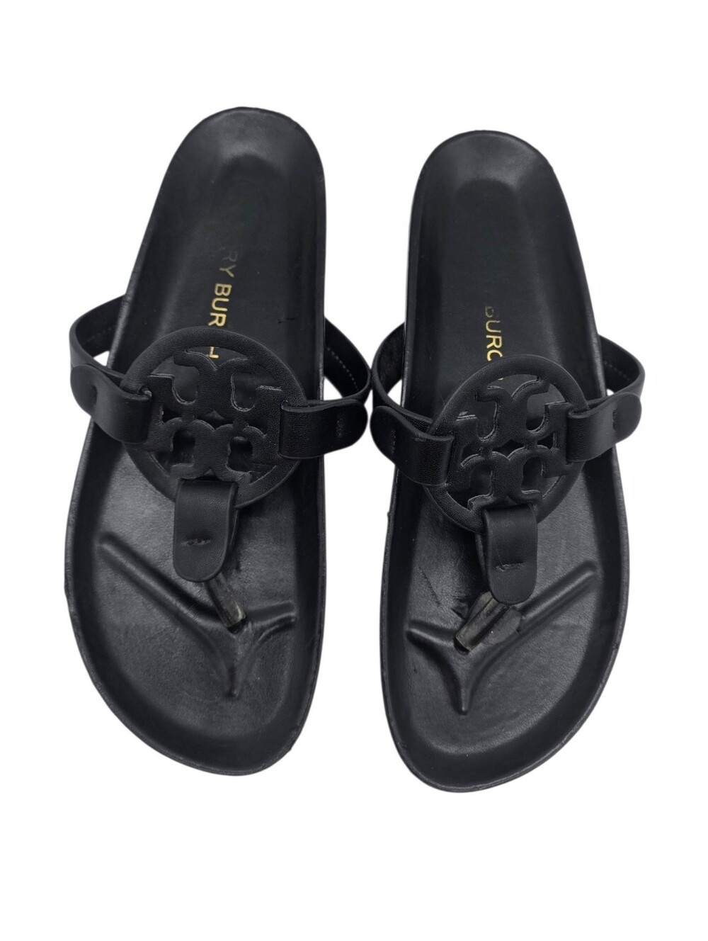 Tory Burch Cloud Miller Black Thong Slide Sandals Size 9